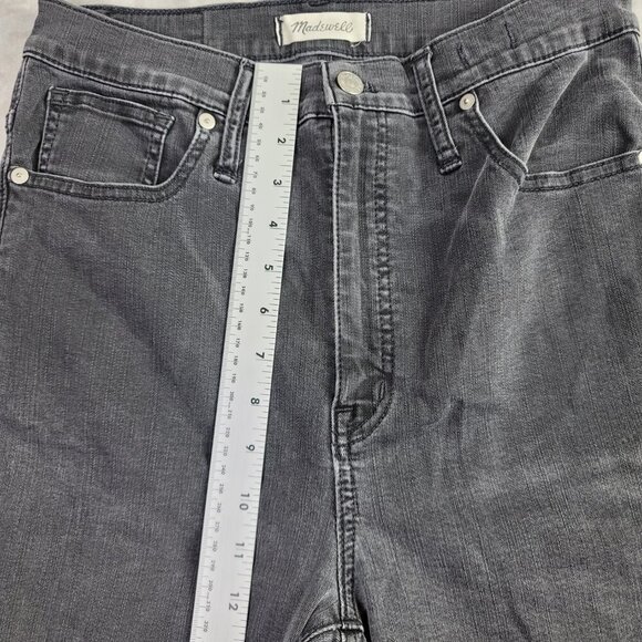 Madewell Black Wash Women's 11"  Raw Hem High-Rise Skinny Jeans | Size 30 - Picture 9 of 11